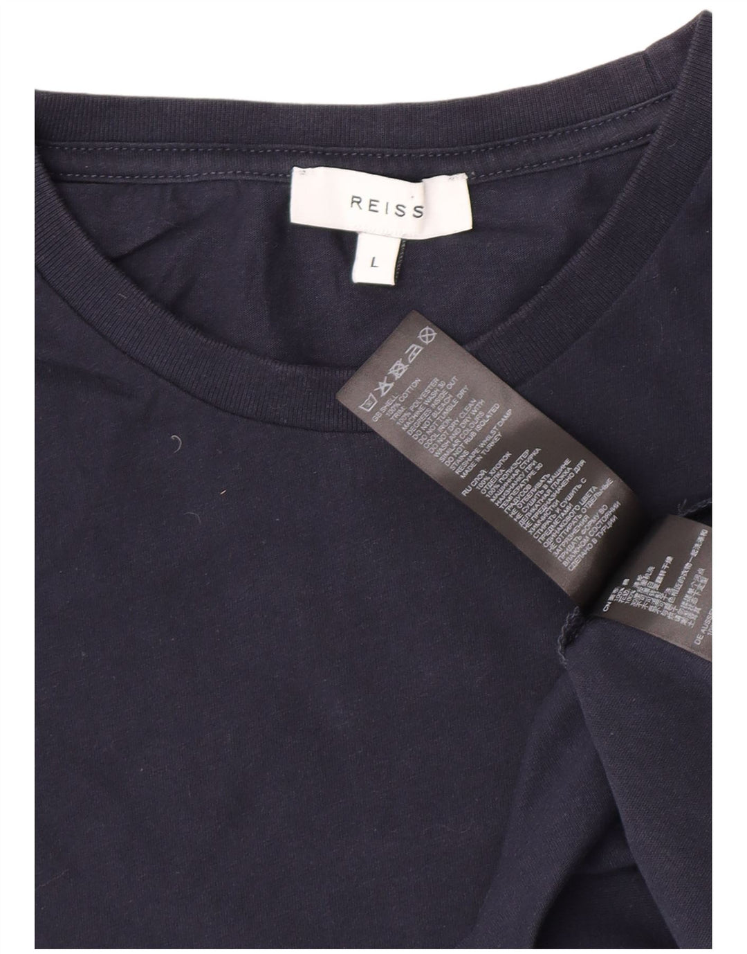 Camiseta masculina Reiss Top grande algodão azul marinho