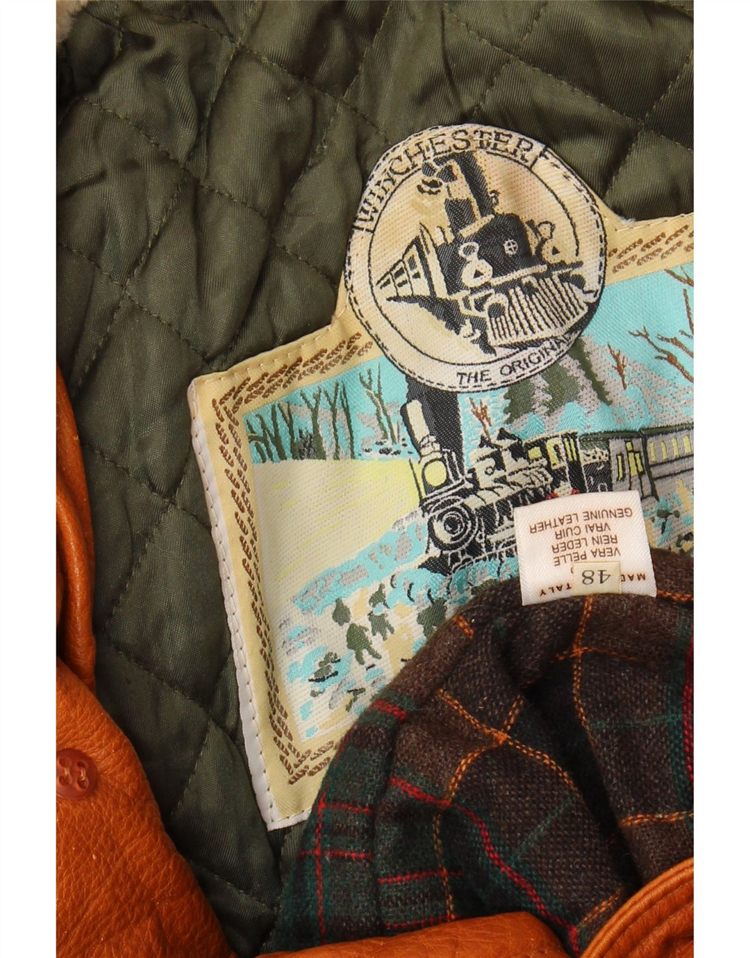 Jaqueta de couro masculina WINCHESTER IT 48 couro marrom médio