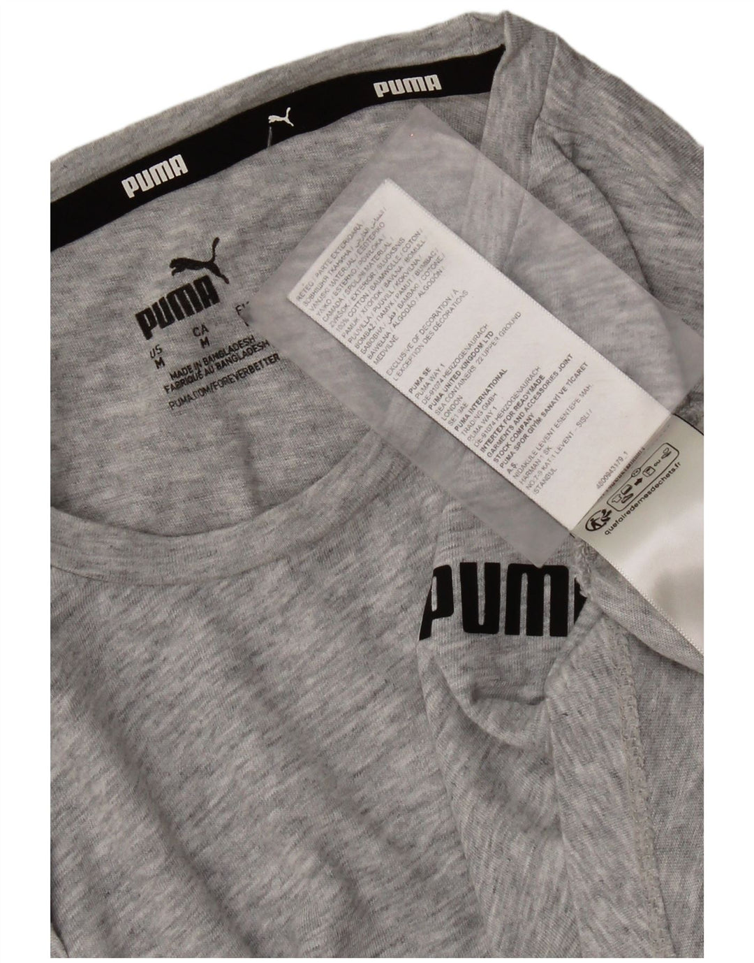 Camiseta feminina Puma Top UK 12 algodão cinza médio