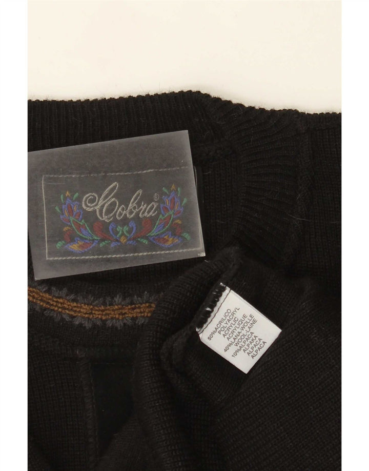 Suéter masculino Cobra com gola redonda IT 52 grande acrílico preto