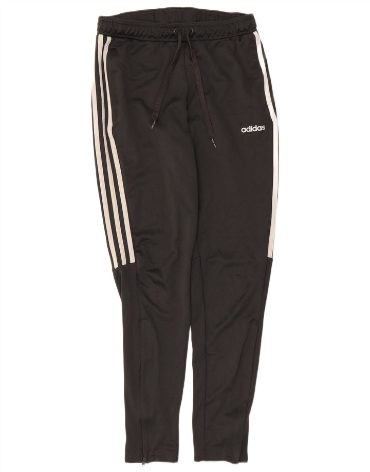 Calças de treino masculinas Adidas UK 8/10 poliéster preto pequeno