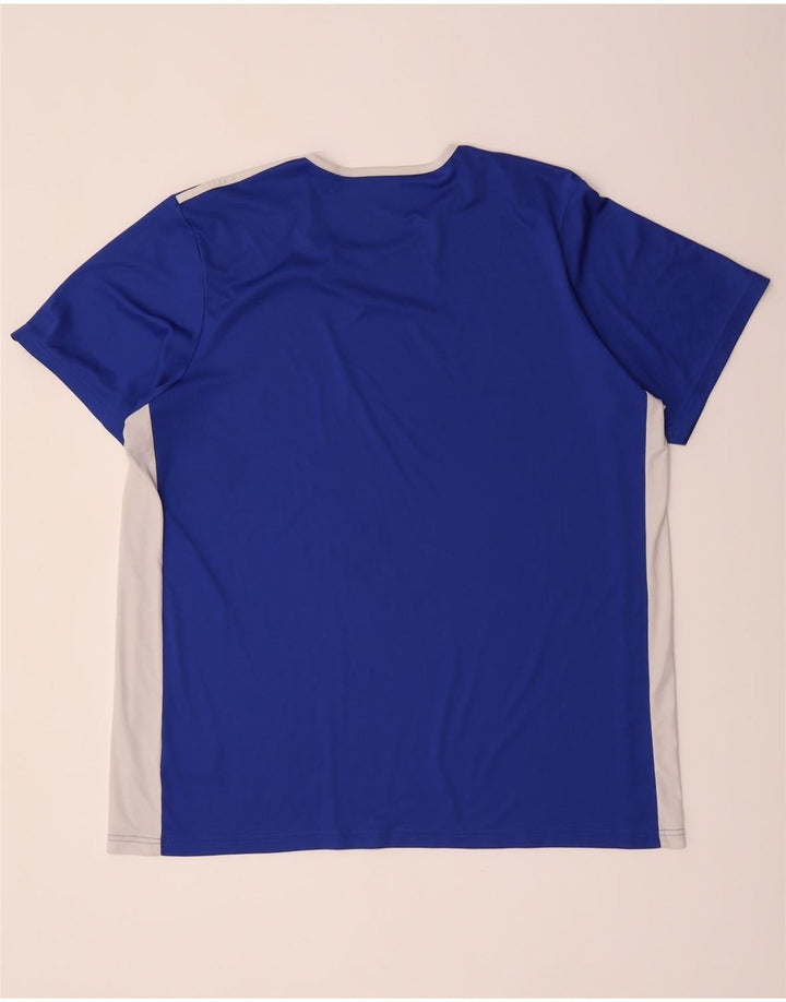 Adidas Masculino Climalite Camiseta Top 2XL Azul Colorblock Poliéster