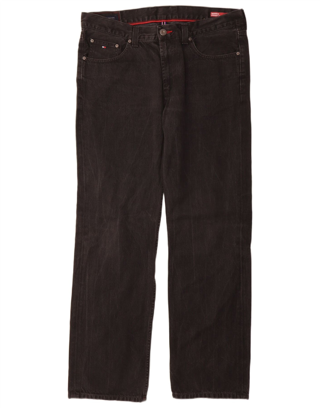 Tommy Hilfiger Masculino Madison Straight Jeans W36 L34 Algodão Preto