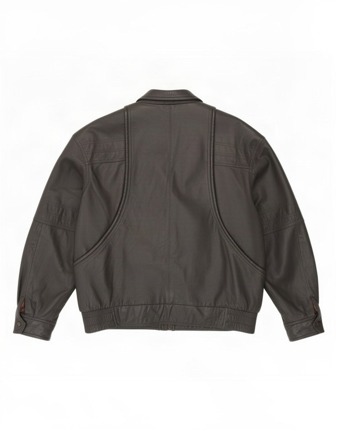 Jaqueta de couro masculina Jeffrey Brownleader UK 40 grande cinza