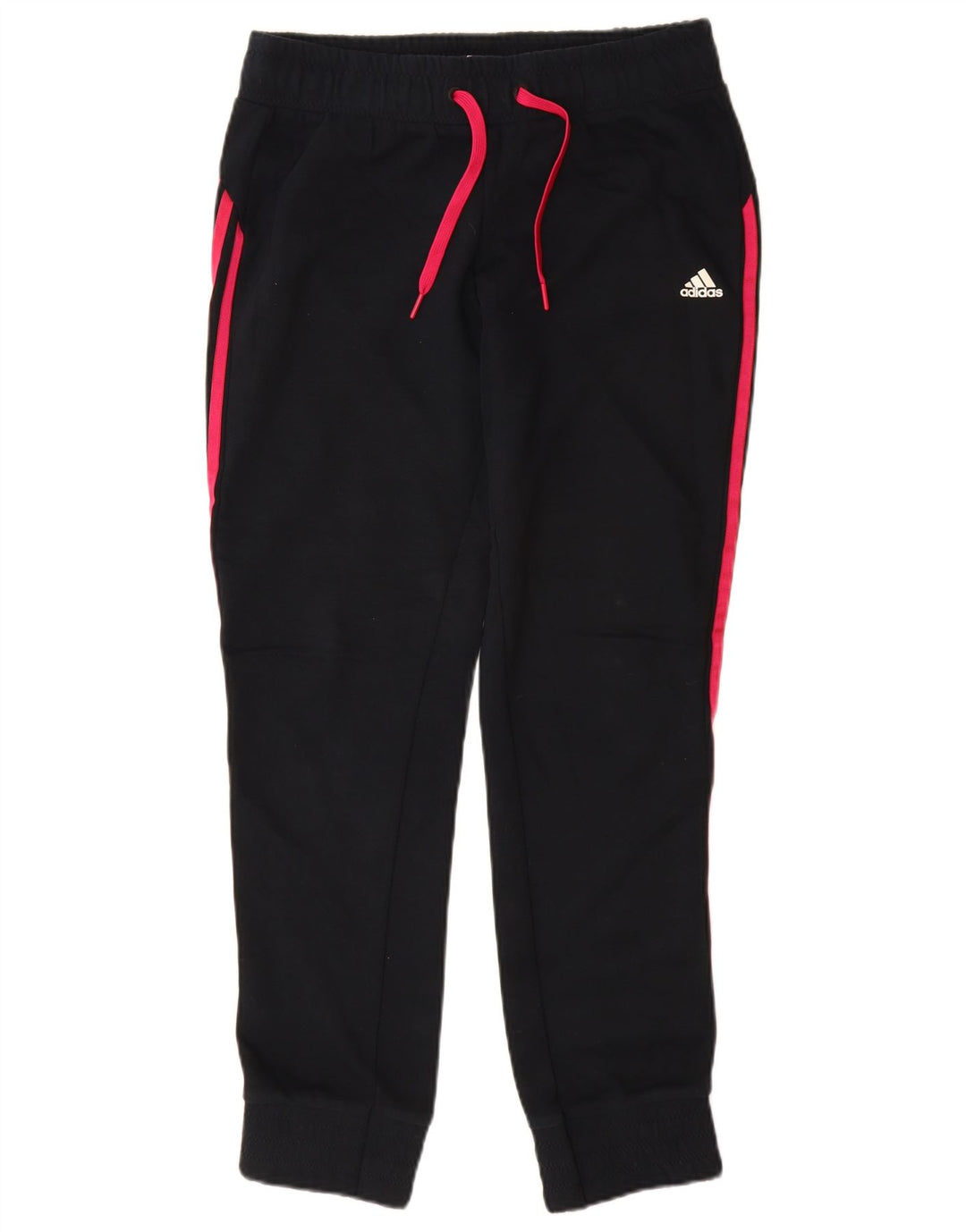 ADIDAS Womens Tracksuit Calças Joggers UK 12/14 Médio Algodão Preto