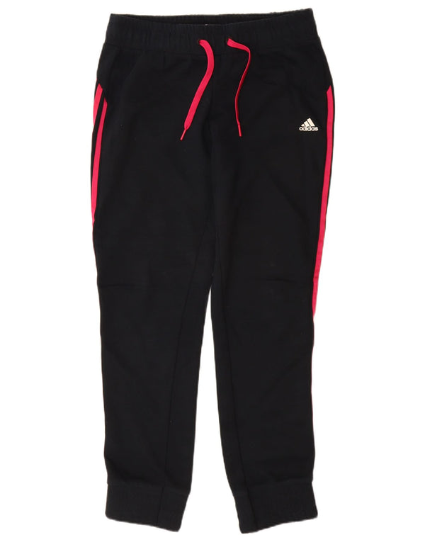 ADIDAS Womens Tracksuit Calças Joggers UK 12/14 Médio Algodão Preto