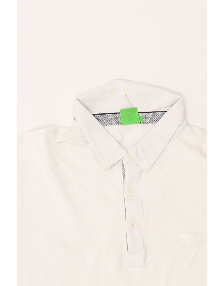 Camisa polo masculina de ajuste regular HUGO BOSS grande branca