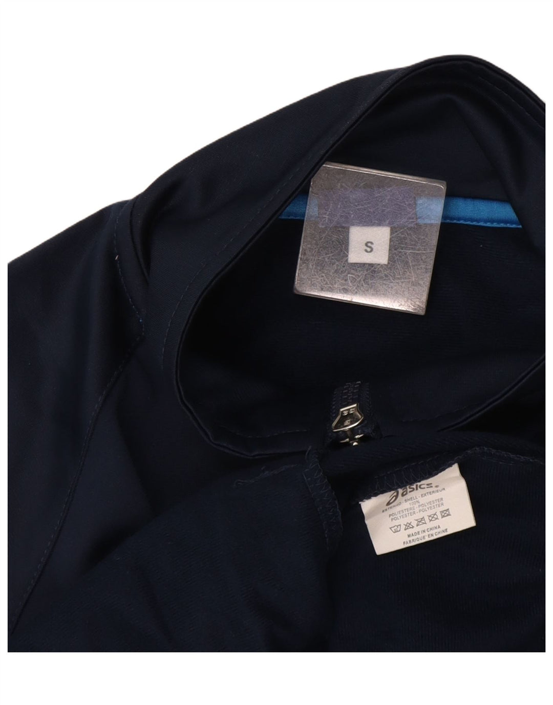 Asics Mens Tracksuit Top Jacket Pequeno Azul Marinho Poliéster