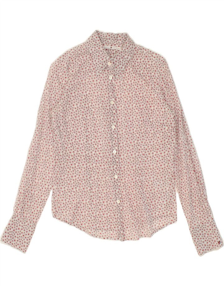 TOMMY HILFIGER Womens Shirt US 6 Medium Pink Floral Cotton Vintage Tommy Hilfiger and Second-Hand Tommy Hilfiger from Messina Hembry 