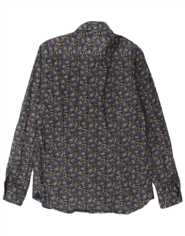 Camisa masculina CARRERA de algodão floral roxo médio
