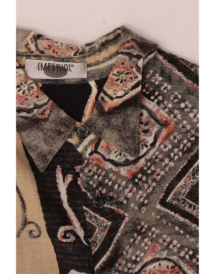 Camisa Imperial Masculina Manga Curta Média Patchwork Preta
