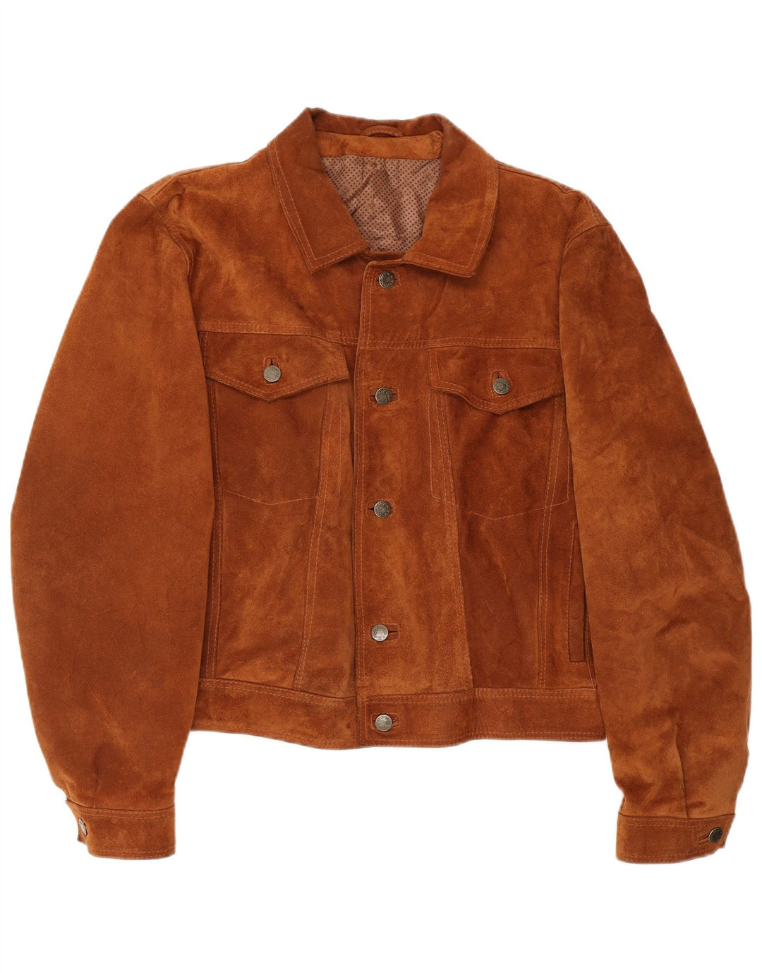 Jaqueta bomber feminina vintage de camurça Reino Unido 14 couro marrom médio