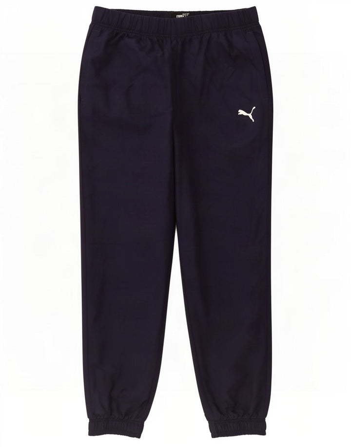 Calça de treino masculina Puma Joggers grande poliéster azul marinho