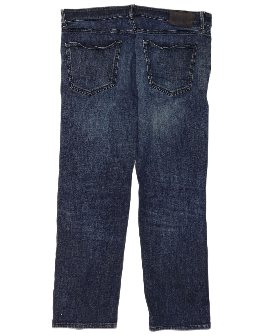 Jeans retos regulares femininos Hugo Boss W36 L32 algodão azul