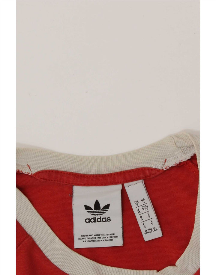 Adidas Mens Camiseta Top Pequeno Vermelho