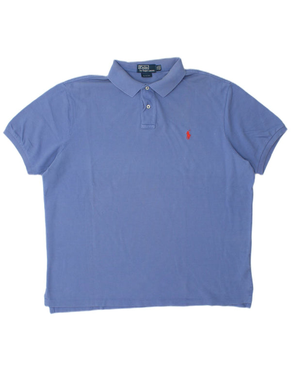 Camisa polo masculina Polo Ralph Lauren Slim Fit 2XL algodão azul