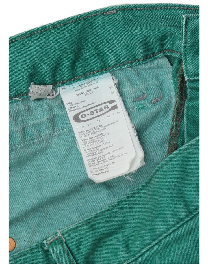 G-Star Masculino Slim Jeans W33 L32 Algodão Verde