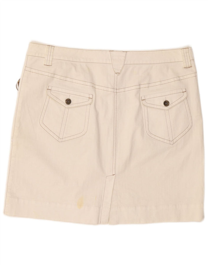 MARLBORO CLASSICS Mini saia feminina de cintura alta UE 50 3XL W36 algodão branco