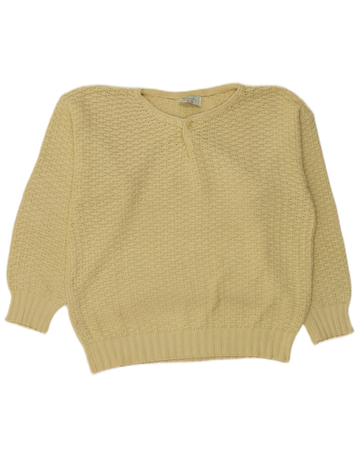 Suéter feminino BENETTON com gola redonda IT 50 XL algodão amarelo