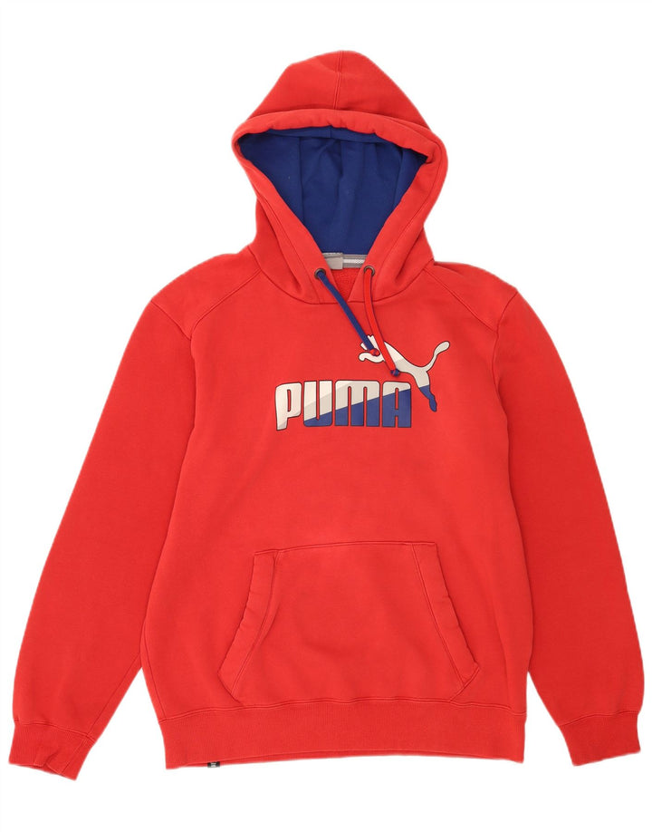 Puma masculino gráfico moletom com capuz médio algodão vermelho