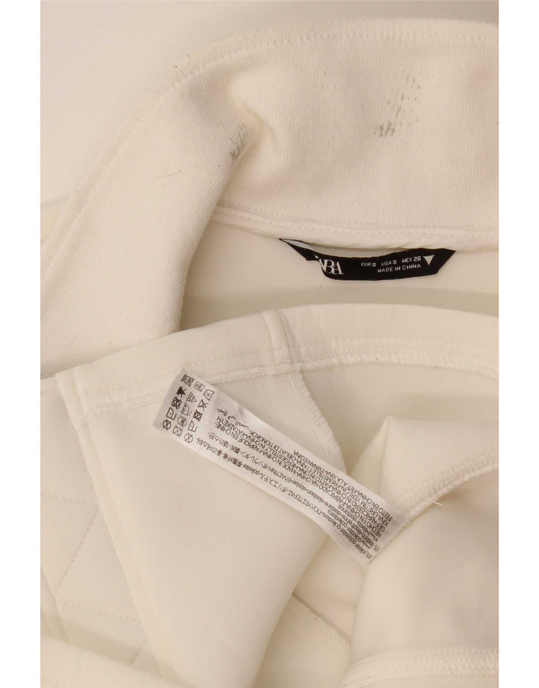 Zara Womens Bomber Jacket UK 10 Pequeno Poliéster Branco
