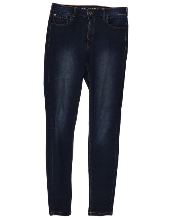 Jeans skinny de cintura média feminino Jack Wills W29 L29 algodão azul marinho