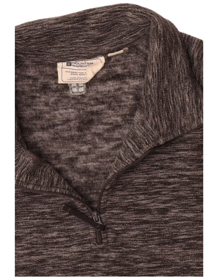 Mountain Warehouse Mens Zip Neck Fleece Jumper Grande Poliéster manchado cinza