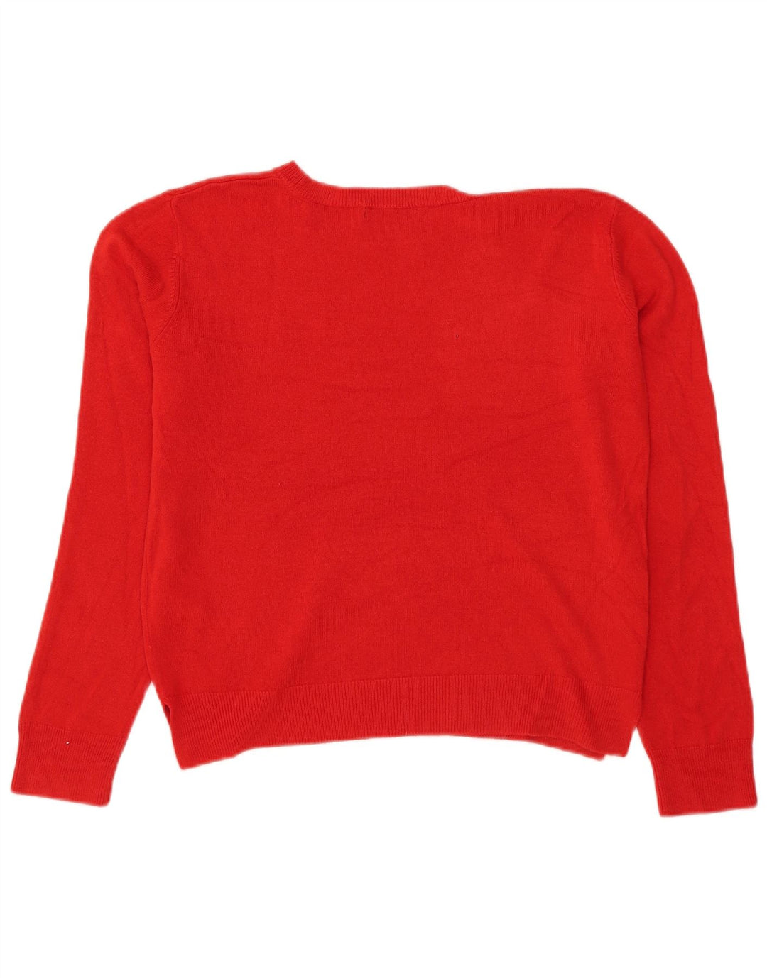 Suéter feminino Marks & Spencer com gola redonda e gola redonda Reino Unido 12 médio vermelho