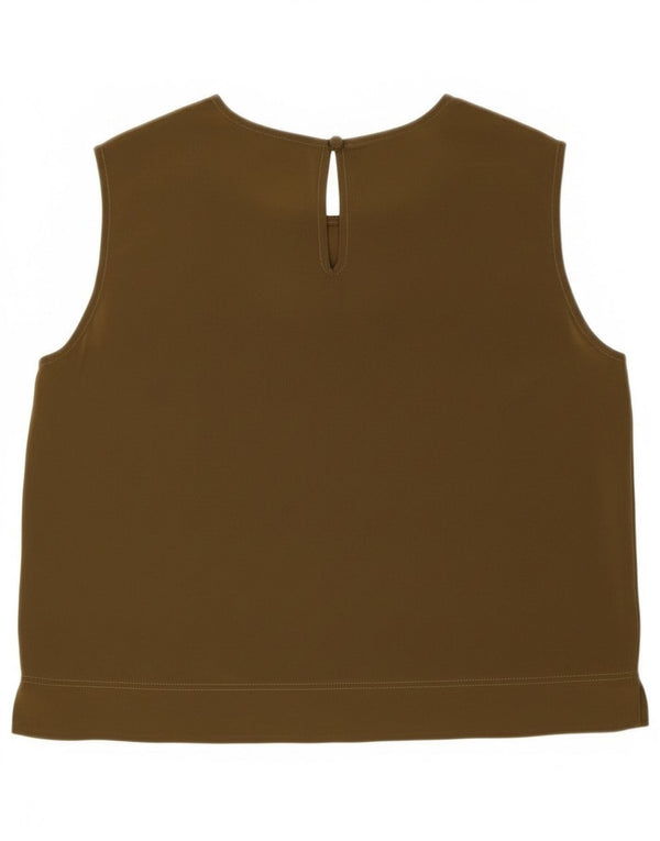 Moschino Womens Cheap and Chic Crop Sleeveless Blouse Top UK 12 Large Khaki
