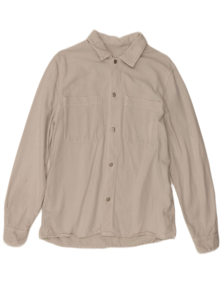 Zara Camisa masculina média off white