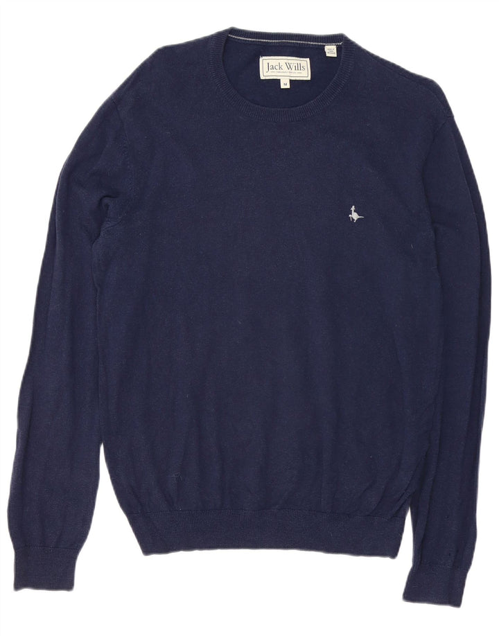 Suéter masculino Jack Wills com gola redonda, algodão azul marinho médio