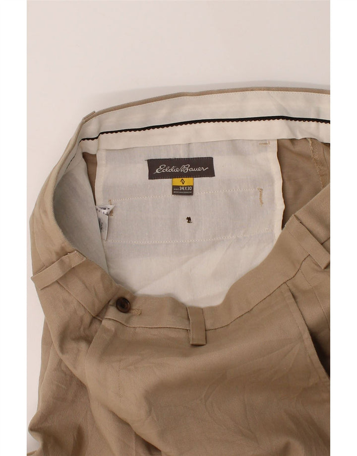EDDIE BAUER Mens Straight Chino Trousers W34 L30 Beige Cotton Vintage Eddie Bauer and Second-Hand Eddie Bauer from Messina Hembry 