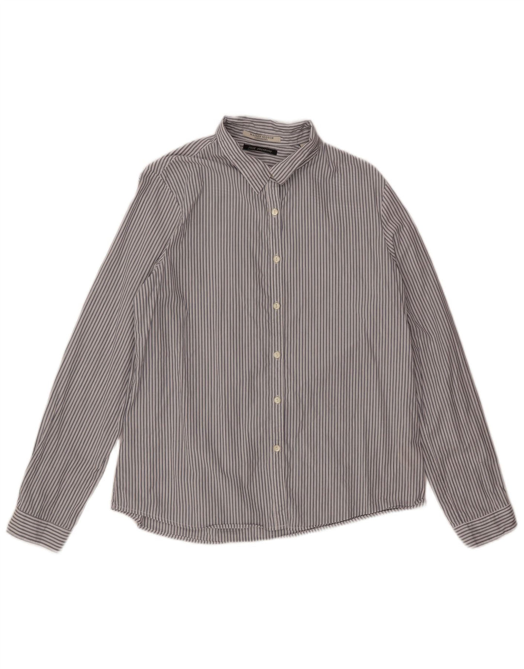 Camisa masculina Scotch & Soda de algodão listrado branco médio