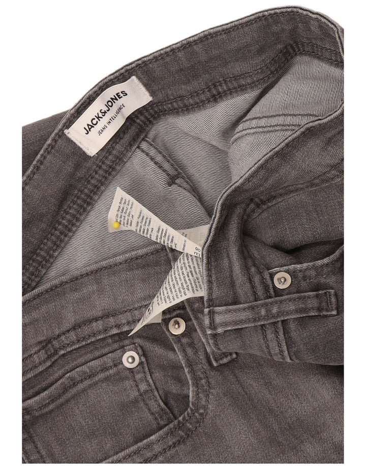 Jack & Jones Masculino GLENN Slim Jeans W34 L33 Cinza Algodão