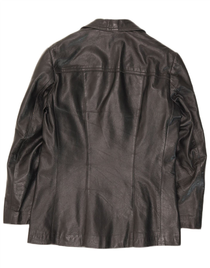 Jaqueta de couro masculina vintage IT 48 couro preto médio