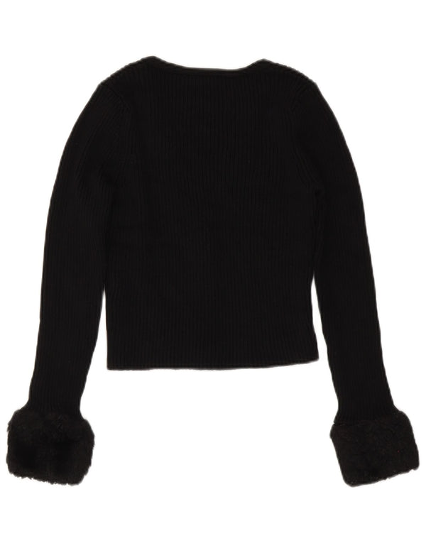 Suéter cardigã feminino Zara Reino Unido 8 pequeno preto viscose