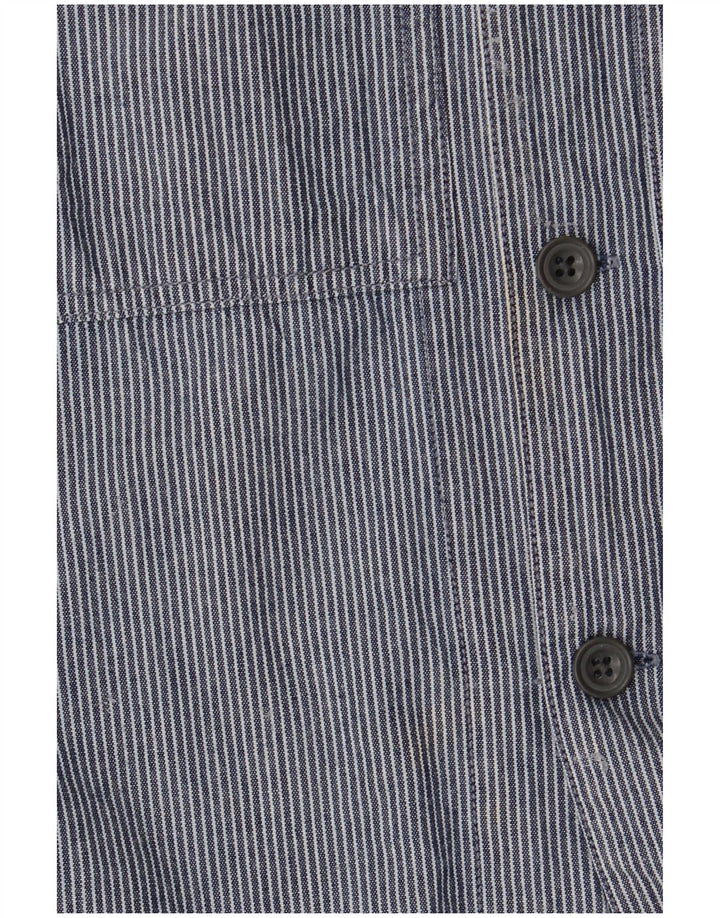 Camisa masculina French Connection pequena risca de giz azul marinho
