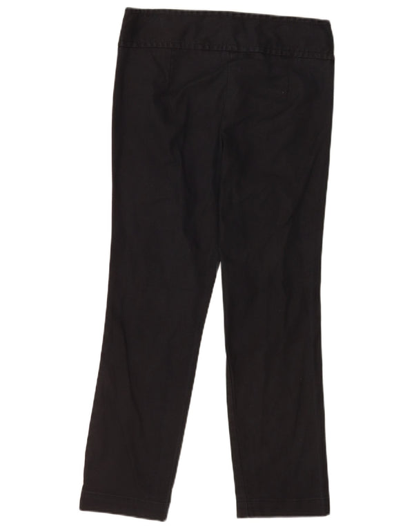 Calça feminina reta casual Benetton EU 40 médio W28 L26 algodão preto