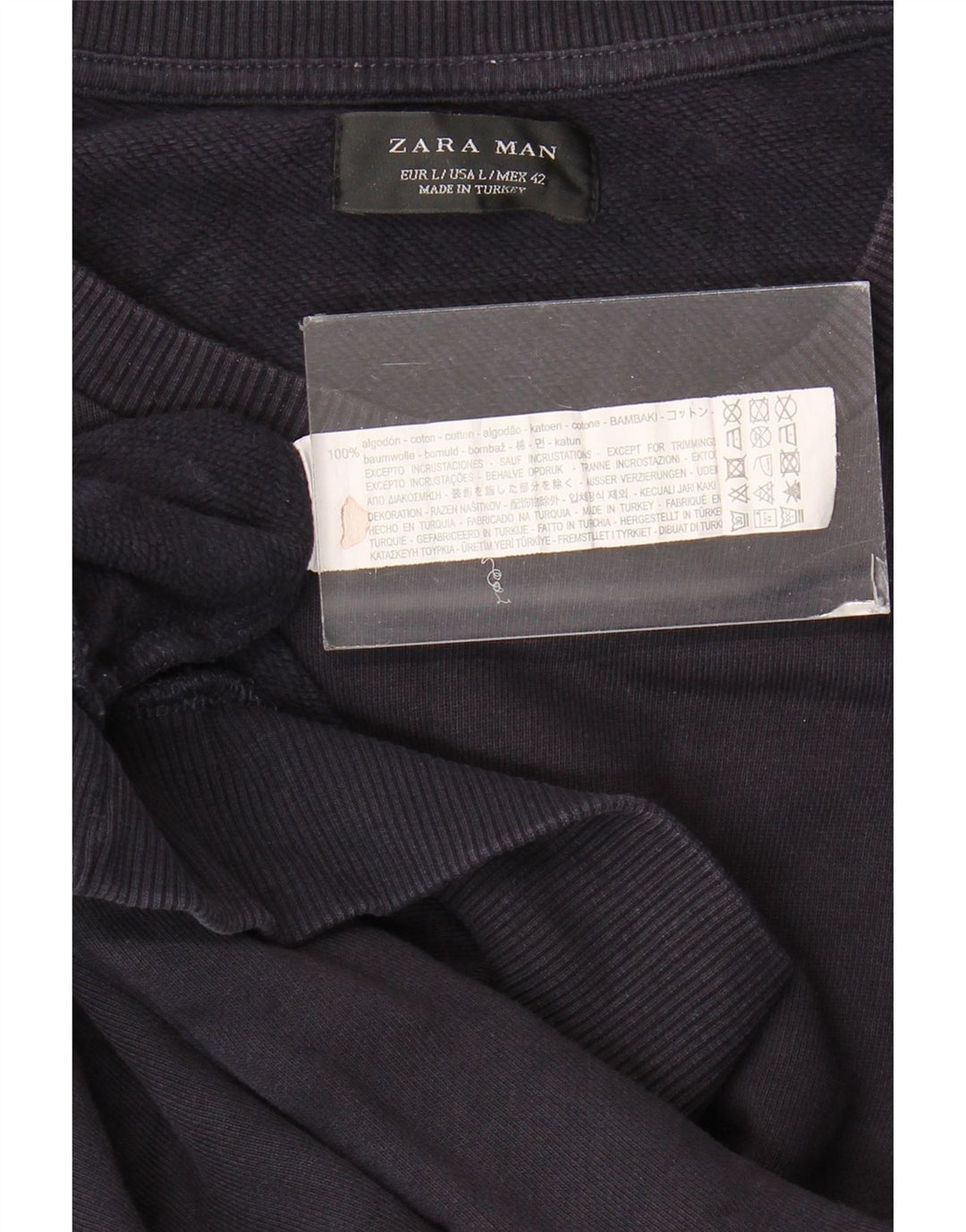 Zara moletom masculino jumper grande algodão azul marinho