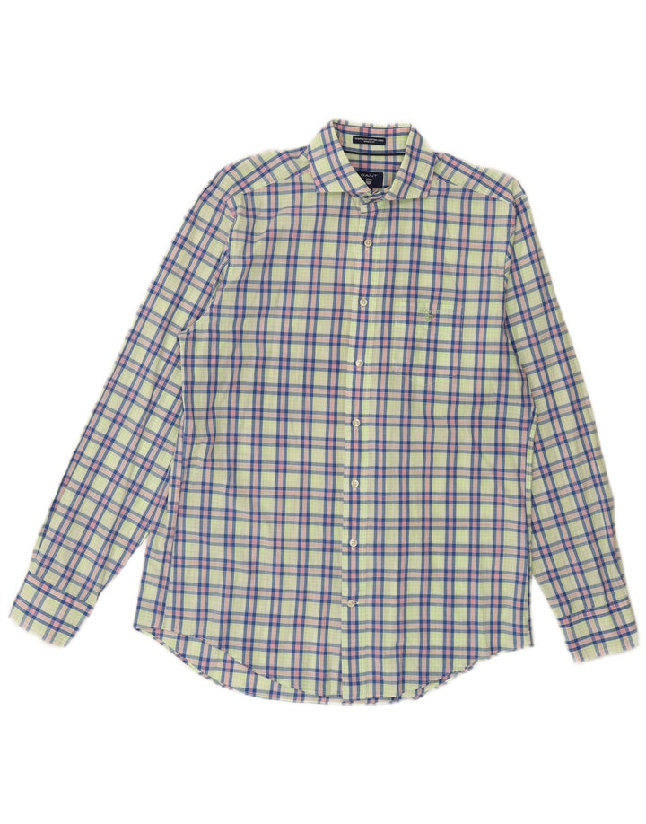 Camisa masculina GANT Regular Fit de algodão xadrez verde médio