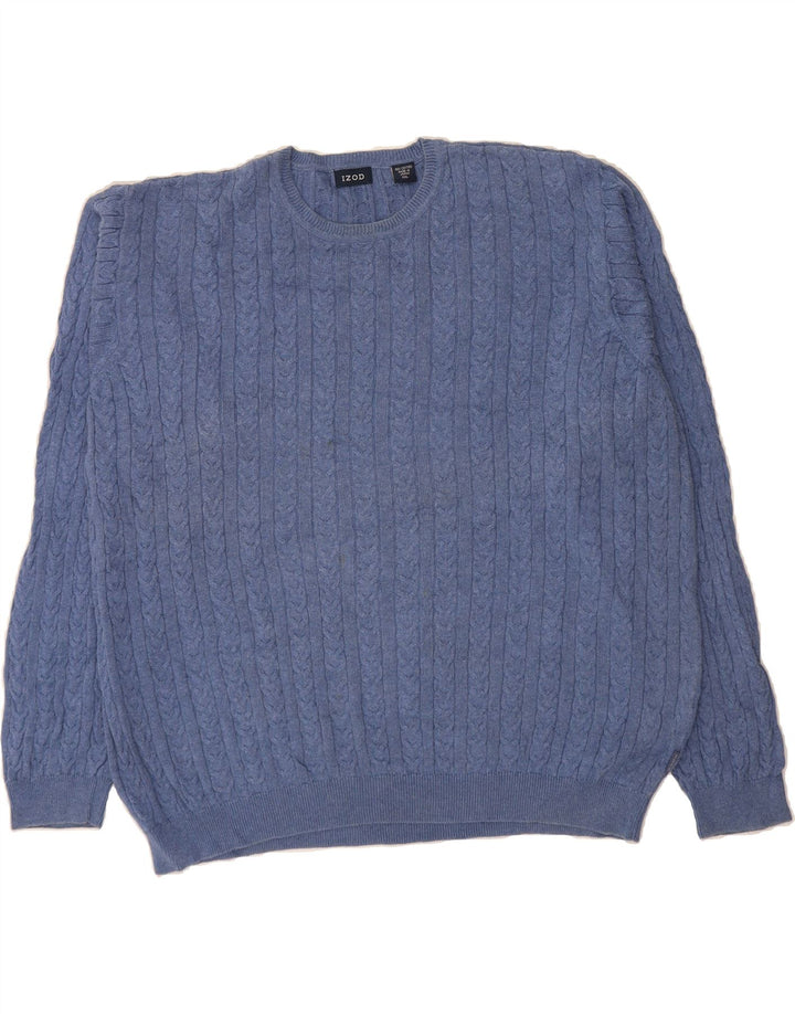 IZOD Mens Crew Neck Jumper Sweater 2XL Blue Cotton Vintage Izod and Second-Hand Izod from Messina Hembry 