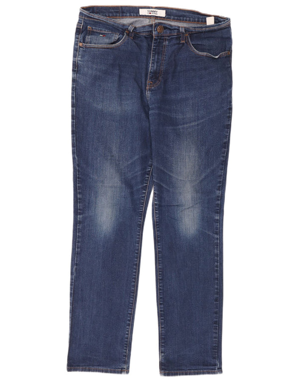 Tommy Hilfiger Masculino Droite Slim Jeans W36 L32 Azul