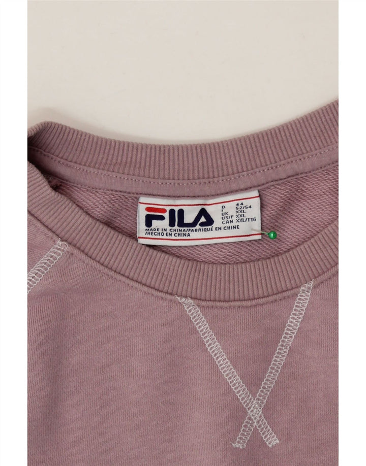 FILA Womens Sweatshirt Jumper UK 20 2XL Pink Cotton Vintage Fila and Second-Hand Fila from Messina Hembry 