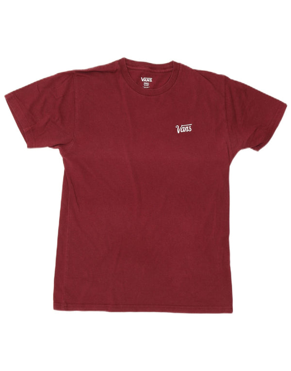Vans Camiseta Masculina Top Pequeno Algodão Borgonha