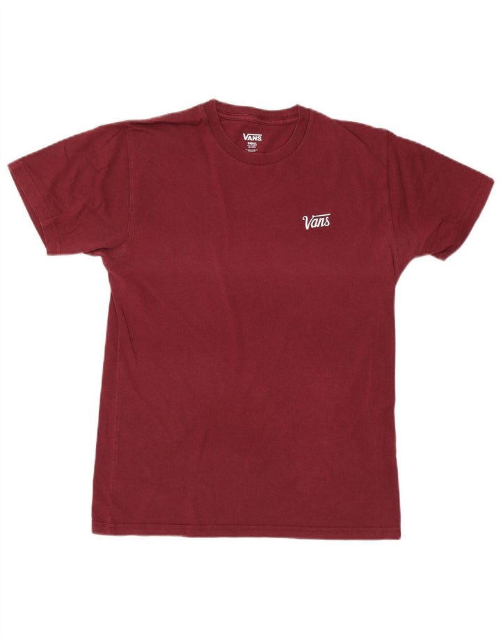 Vans Camiseta Masculina Top Pequeno Algodão Borgonha
