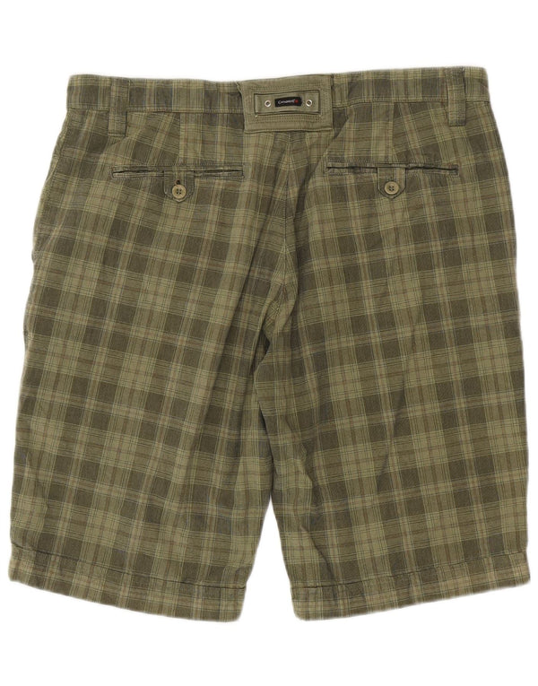 Canadiens Mens Chino Shorts IT 52 XL W36 Cáqui Xadrez Algodão