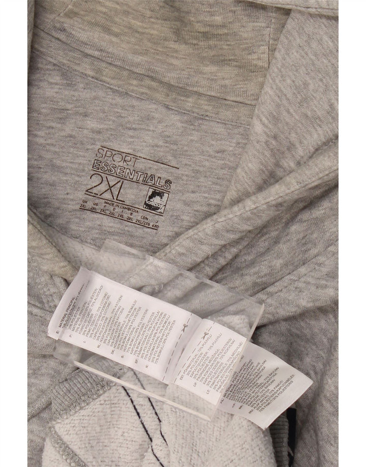 ADIDAS Mens Hoodie Jumper 2XL Grey Cotton Vintage Adidas and Second-Hand Adidas from Messina Hembry 