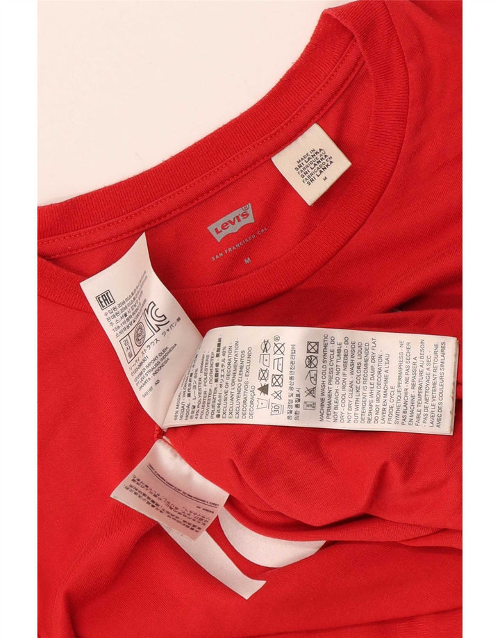 Camiseta feminina gráfica Levi's Top UK 12 Médio Vermelho Modal