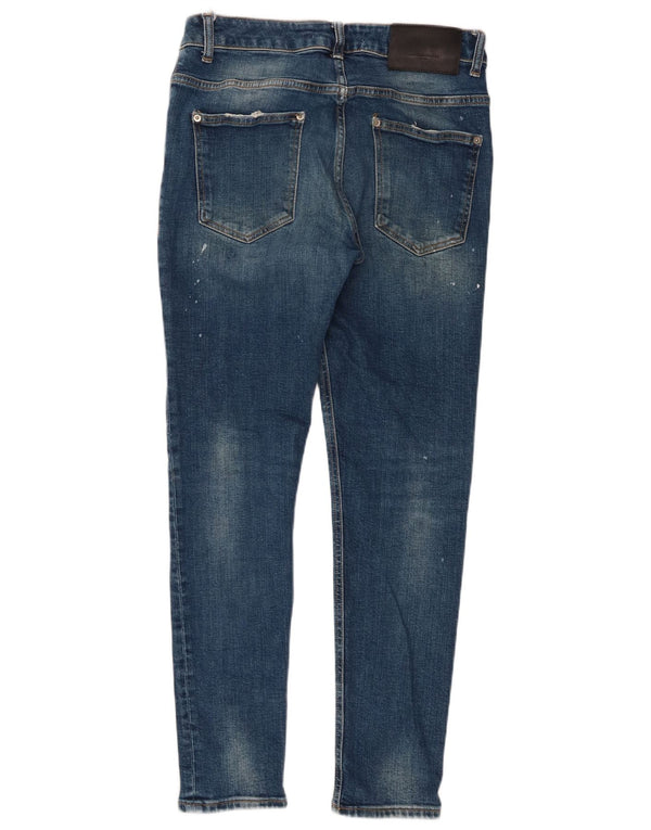 Zara Jeans skinny masculino desgastado UE 40 médio W31 L29 algodão azul