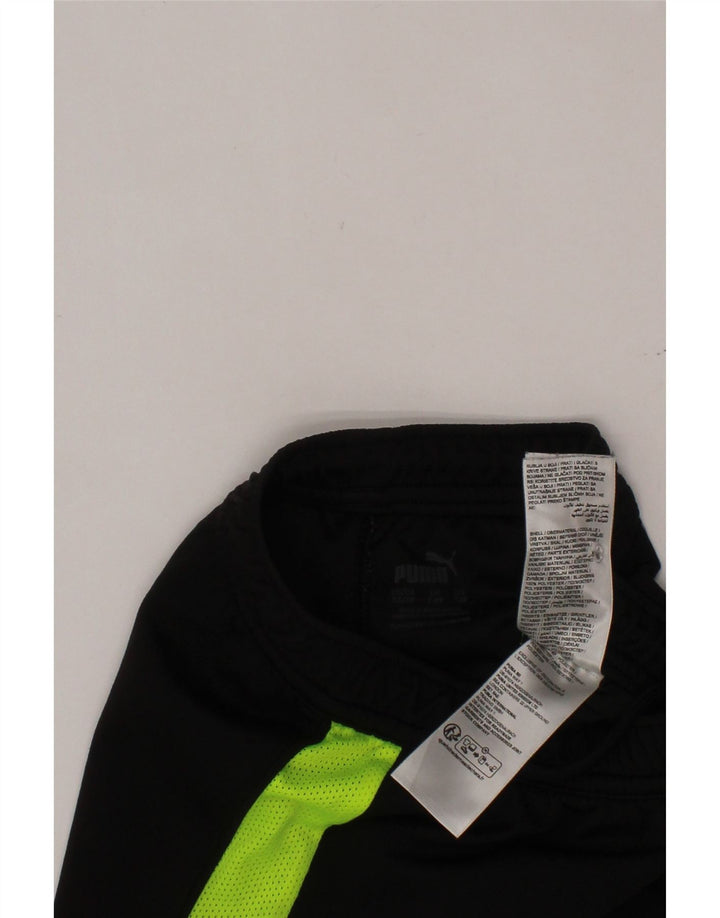 Shorts esportivos PUMA para meninos 7-8 anos preto colorblock poliéster